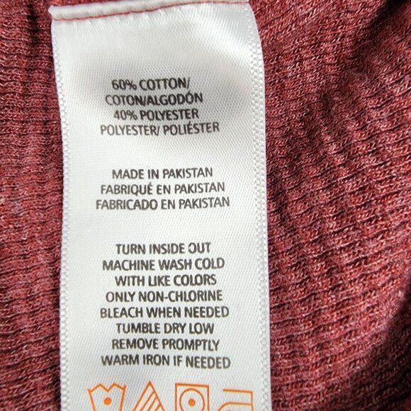 Wolverine Shirt Mens XL Pullover Long Sleeve Thermal Burgundy Red - Picture 7 of 7